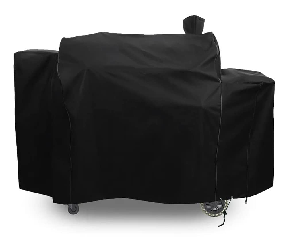 JRTAL Westeco PB1100PSC2 grill cover fitted snugly, protecting against rain.