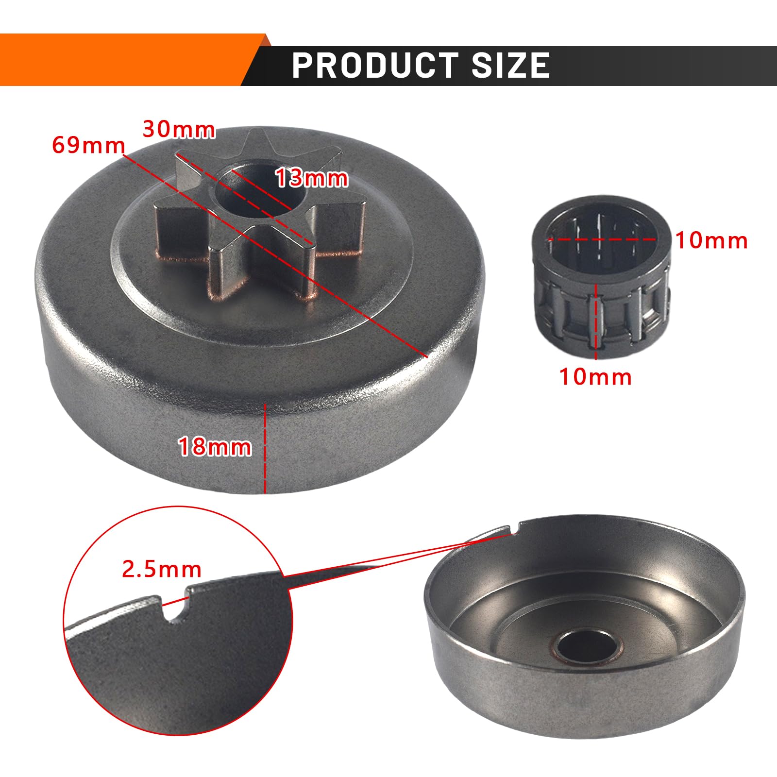 JSCJCAS clutch drum assembly shows precision fit for quick replacement.