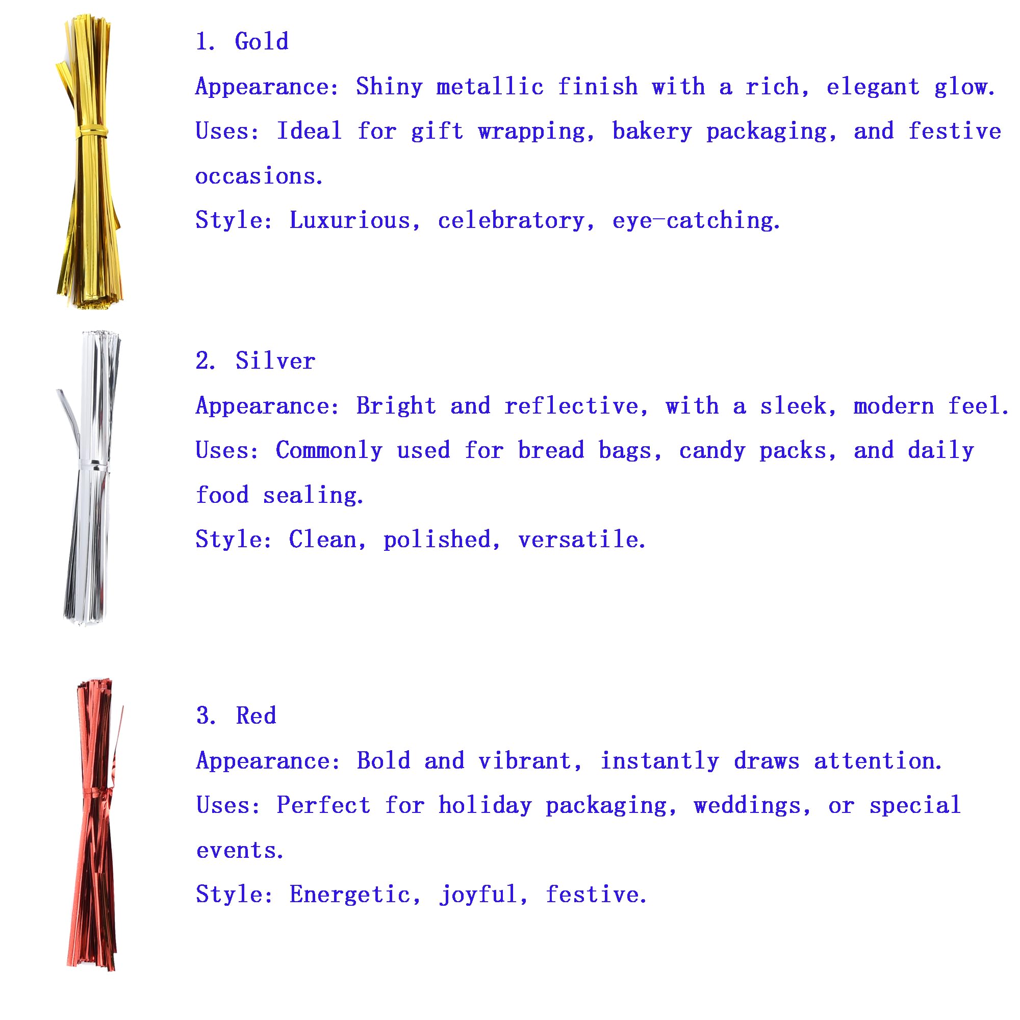 Eight-color coded Jsehchya twist ties for easy organization
