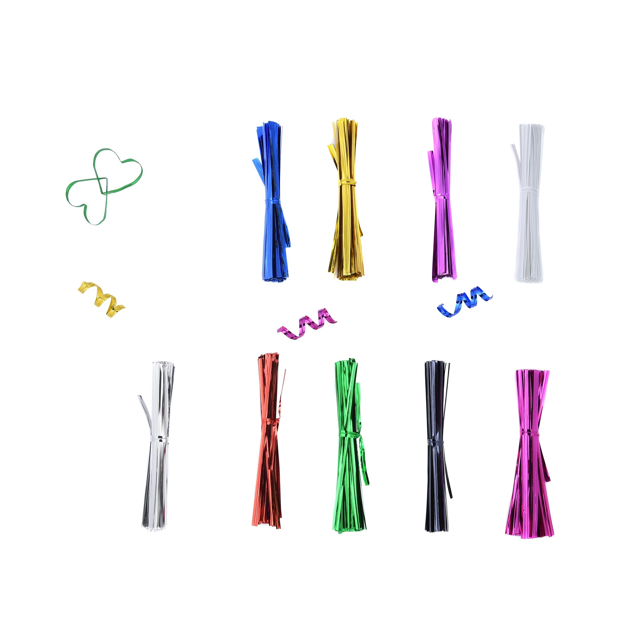 Colorful metallic twist ties in use for office and kitchen tasks