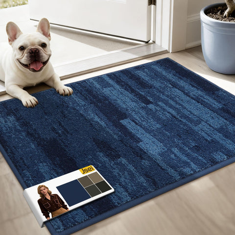 JSEI Dirt Trapper front door blue mat captures moisture for dry floors