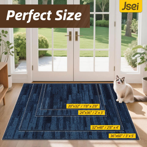 JSEI Dirt Trapper door mat back view with non-slip backing for secure placement