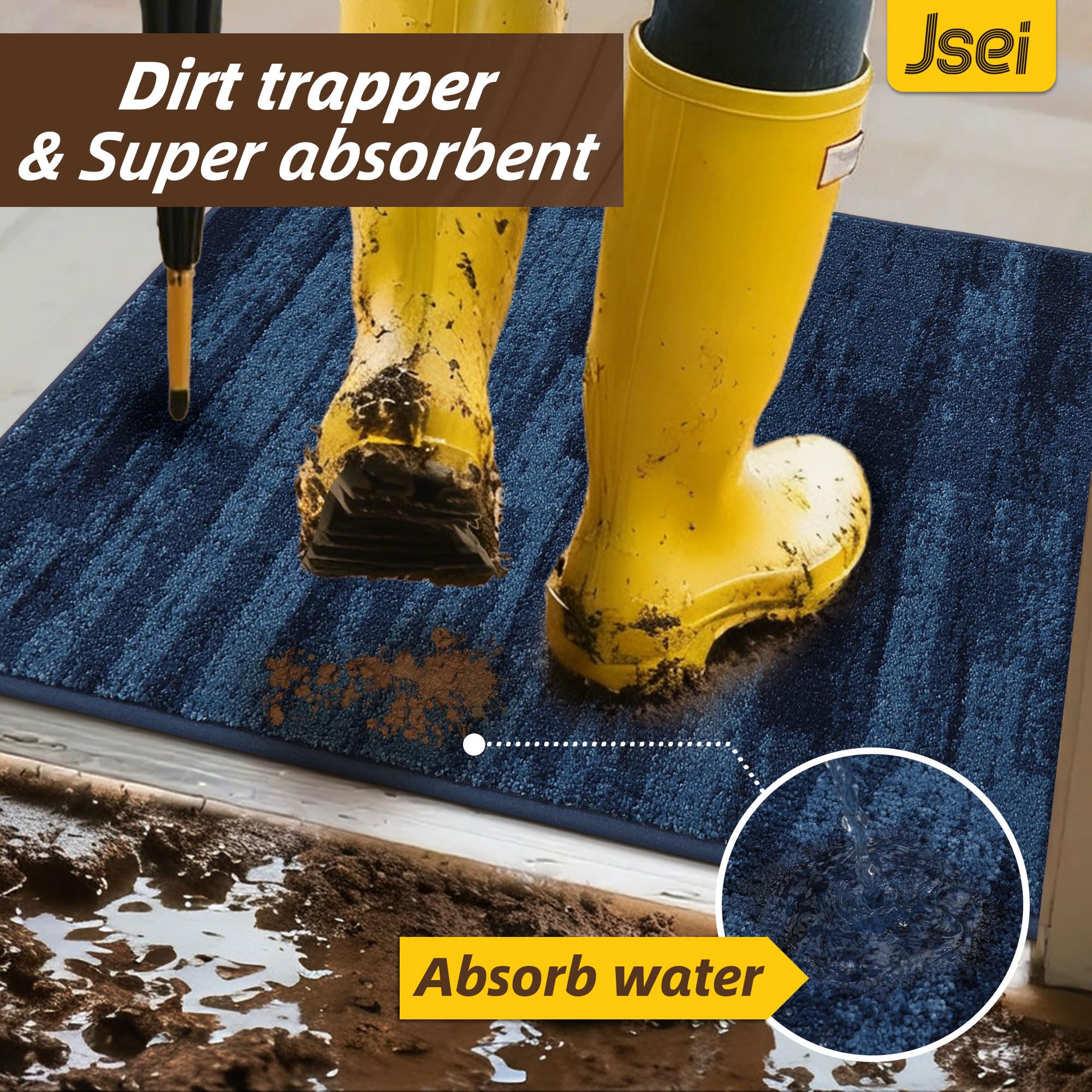 JSEI Dirt Trapper door mat low-profile edge suited for tight entryways