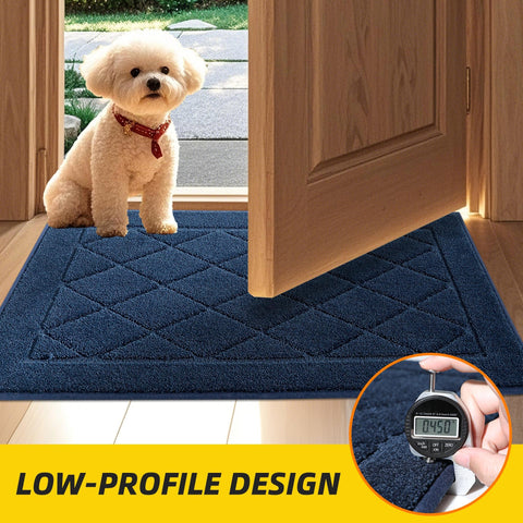 Low profile design slips under doors without creating a tripping hazard.