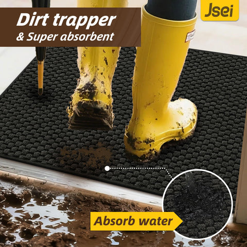 JSEI Dirt Trapper with non-slip backing remains stable on dry floors