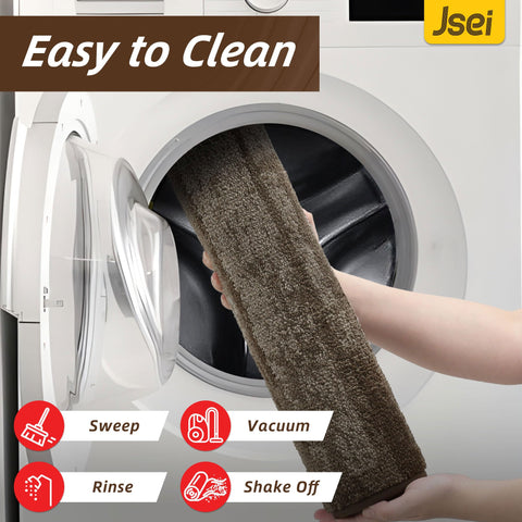 JSEI Dirt Trapper Door Mat with reinforced edges resists curling and wear.