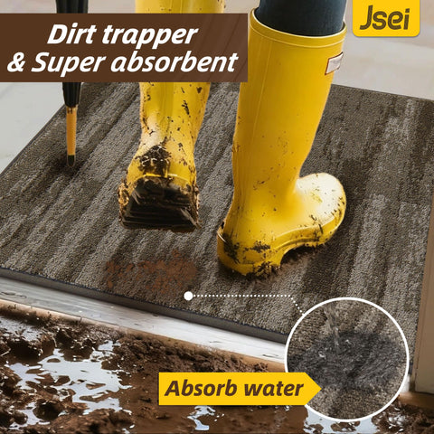 JSEI Dirt Trapper Door Mat made from washable materials for easy maintenance.