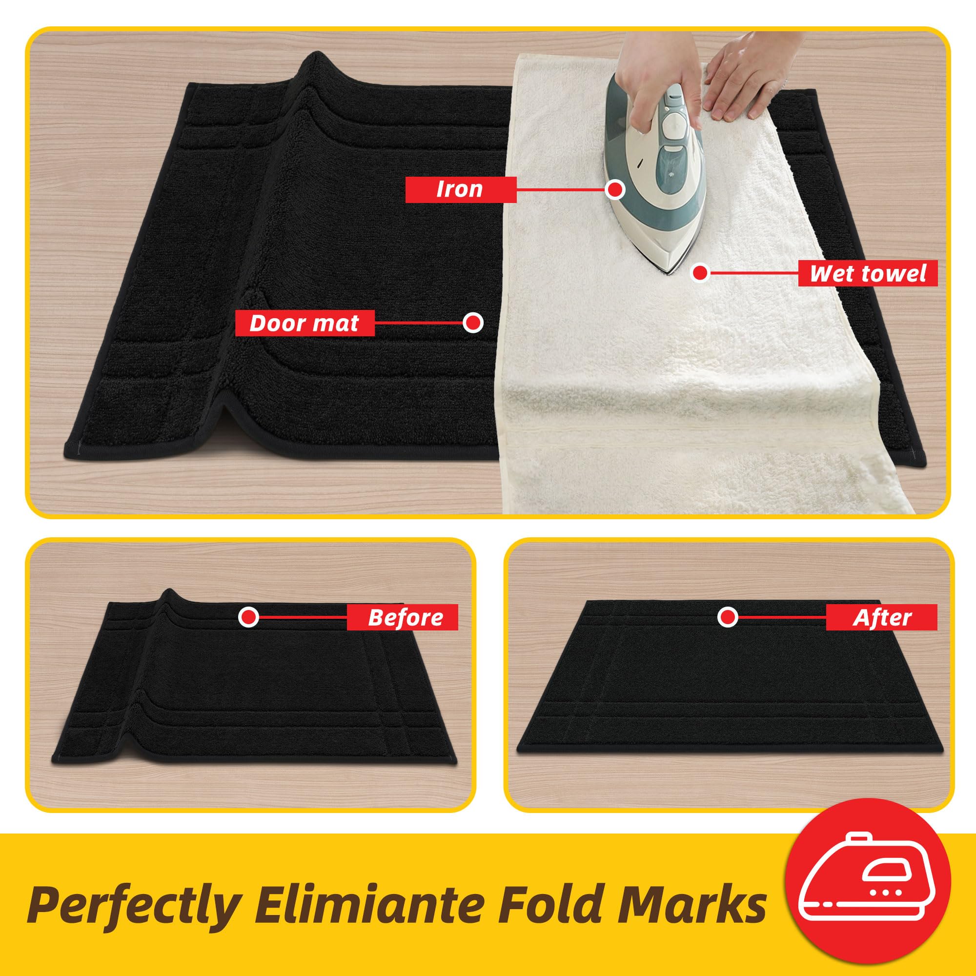 JSEI Entryway Rug 32x48 low-profile mat glides under doors.
