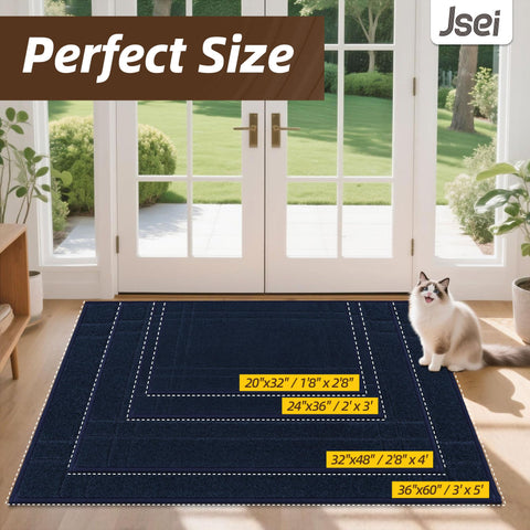 JSEI entryway doormat non-slip-back stays in place on dry floors