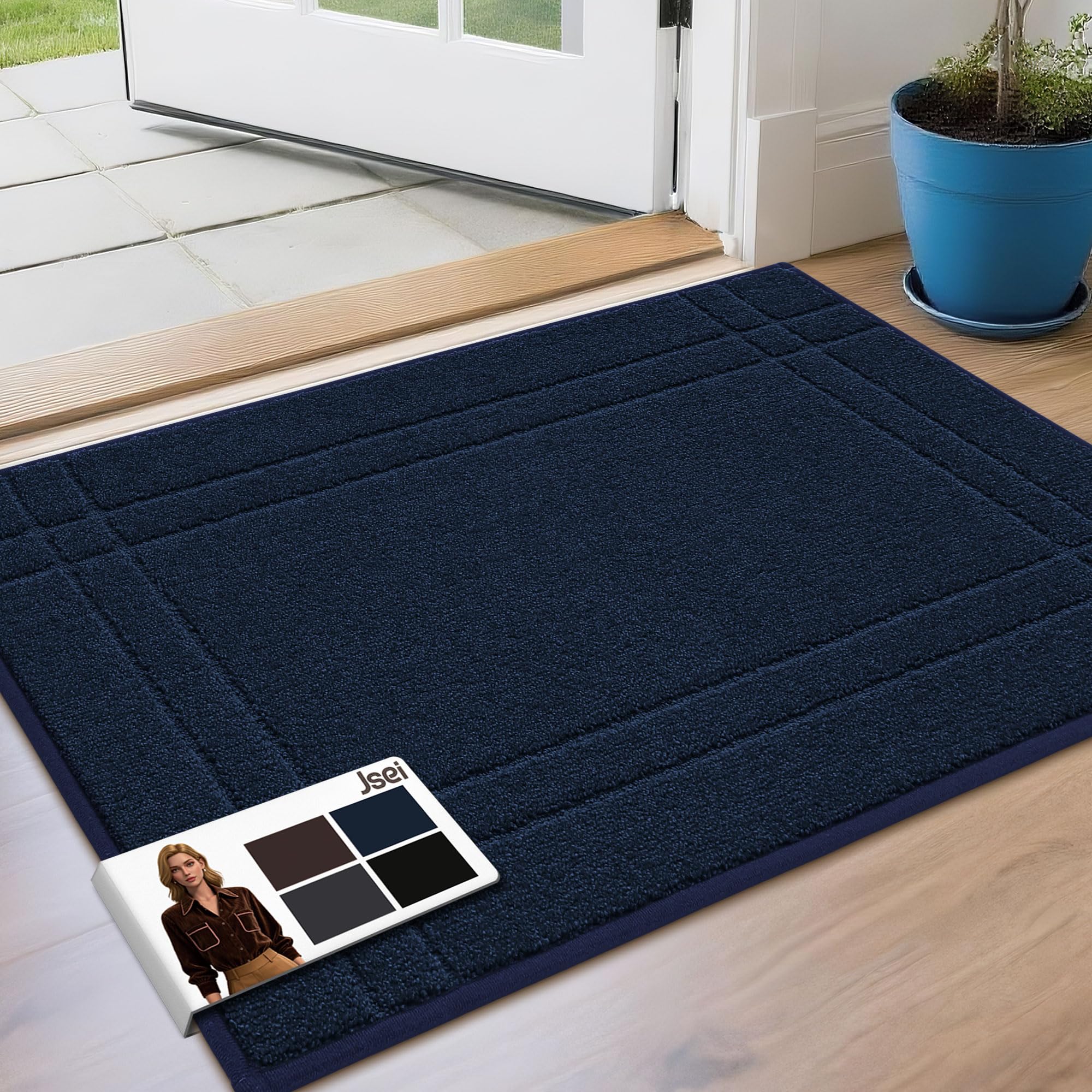 JSEI entryway rug at the front door traps dirt and moisture.