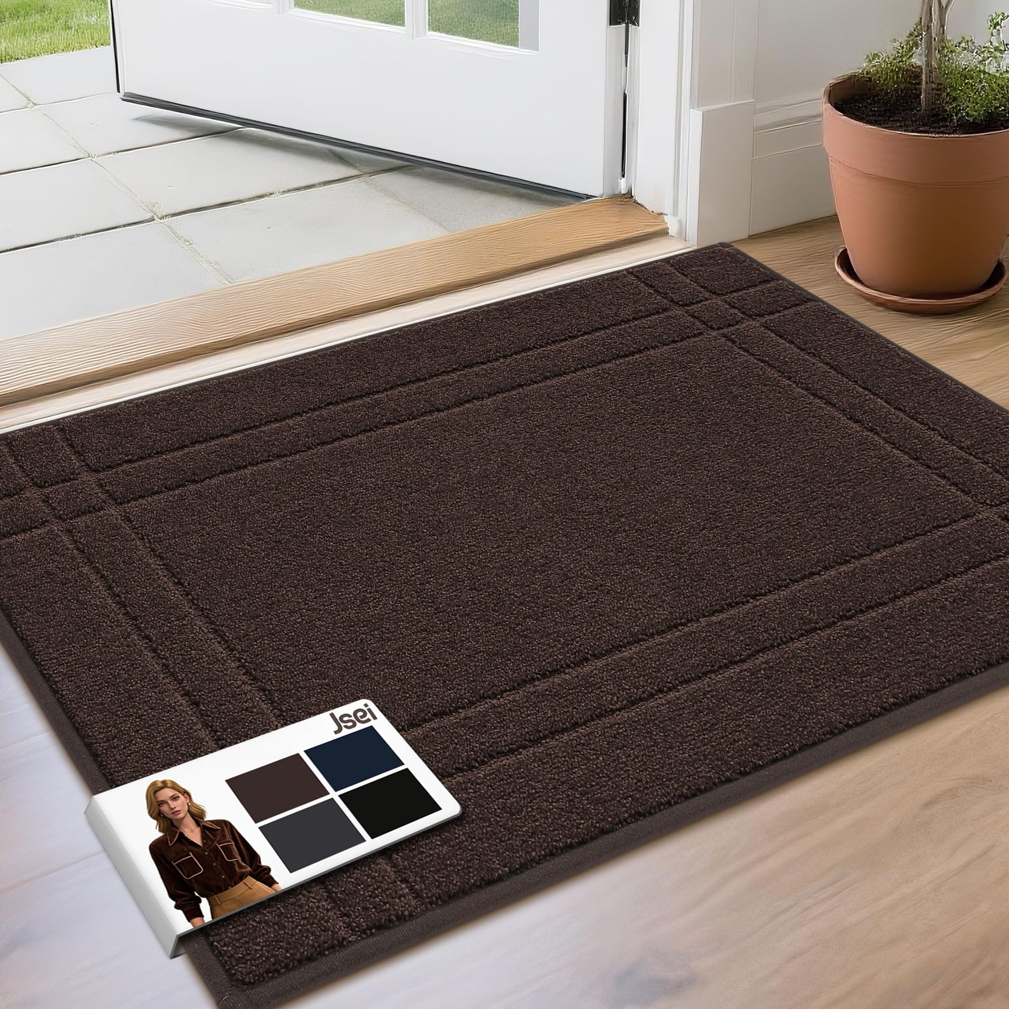 JSEI entryway rug 24x36 at front door traps dirt and welcomes guests