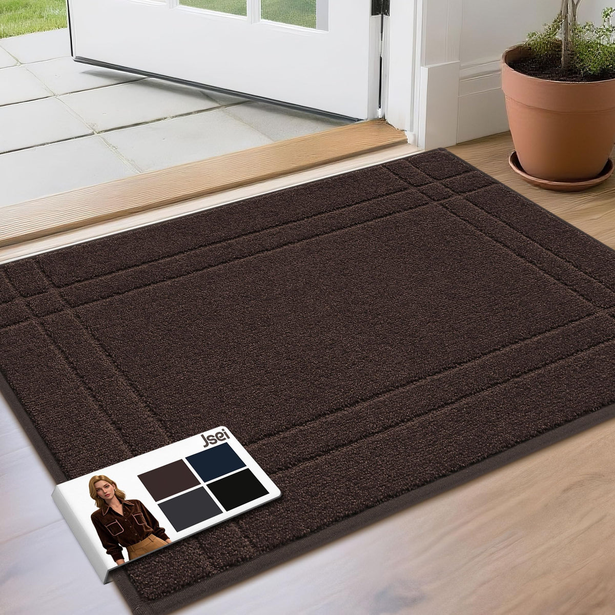 JSEI entryway rug 24x36 at front door traps dirt and welcomes guests