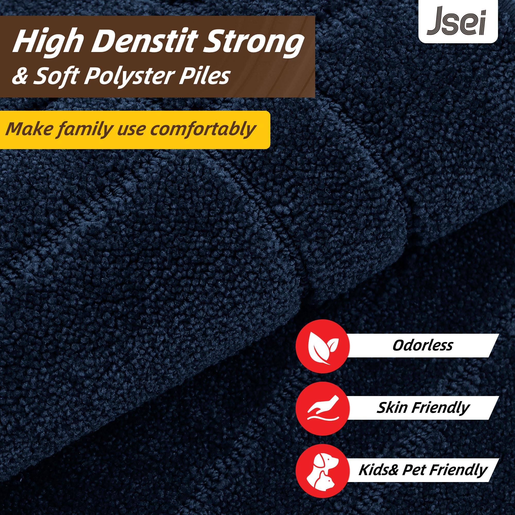 JSEI washable door mat remains vibrant after cold machine washing.