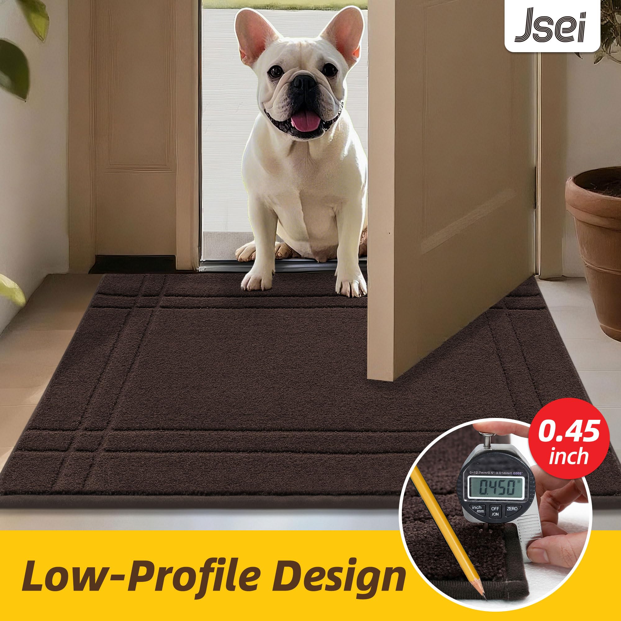 Brown color JSEI entry mat suited for rainy and snowy entryways
