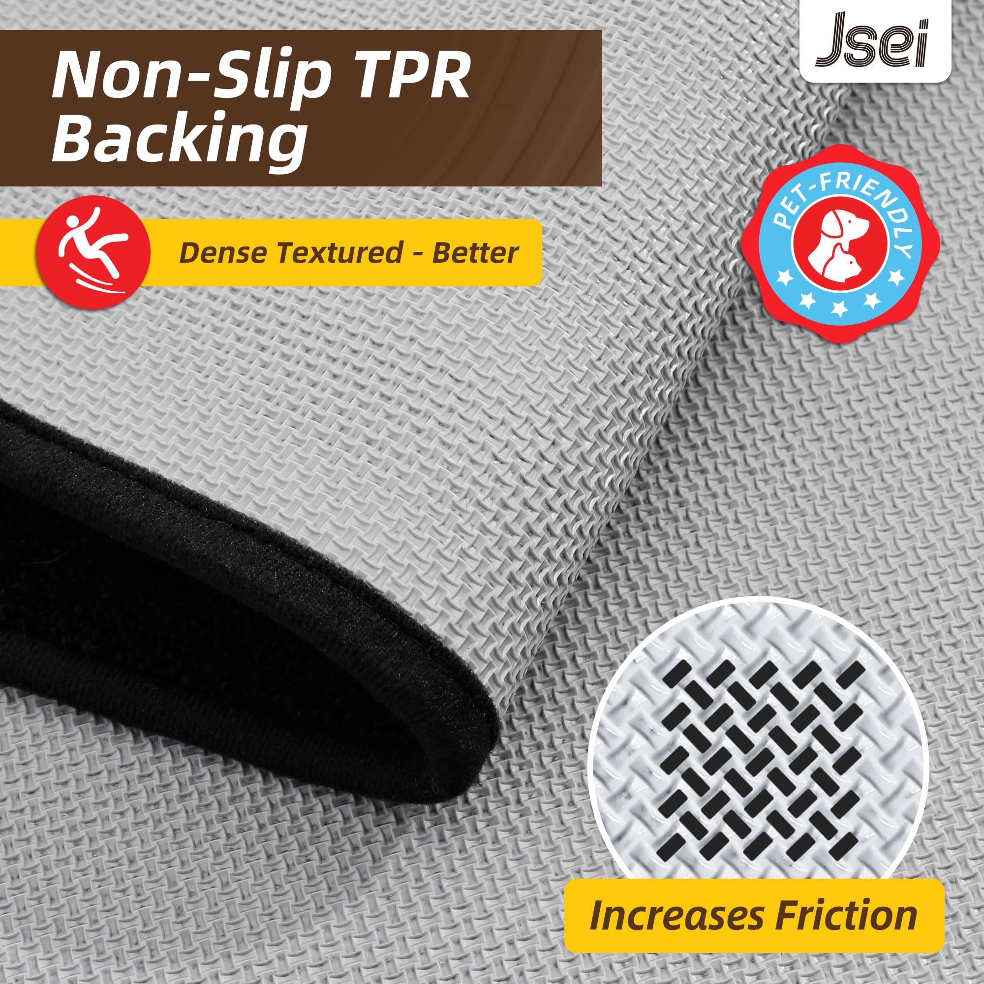 JSEI low-profile entryway mat fits under doors with 0.45 inch height.