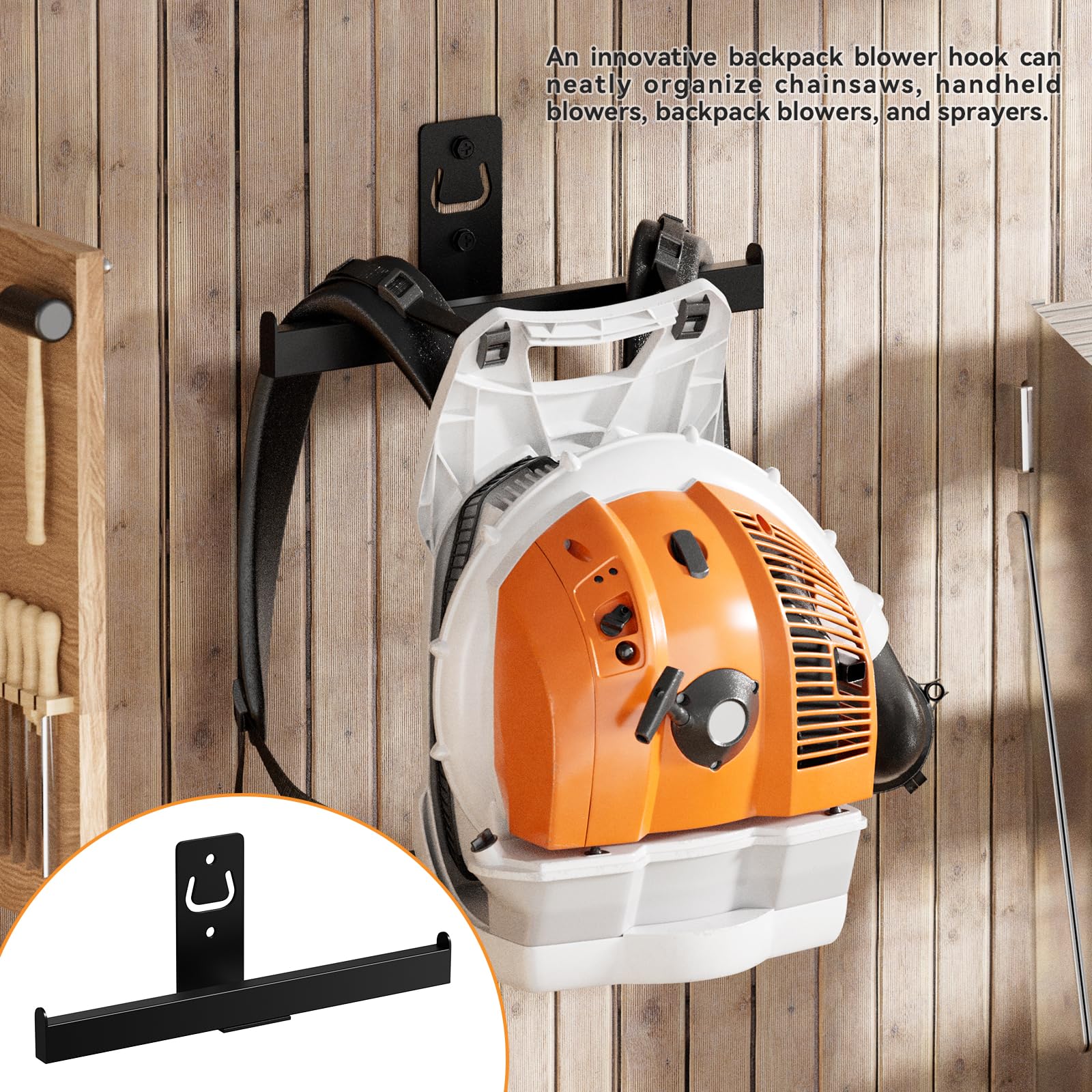 Jsiangoe backpack sprayer storage rack keeps tools within reach