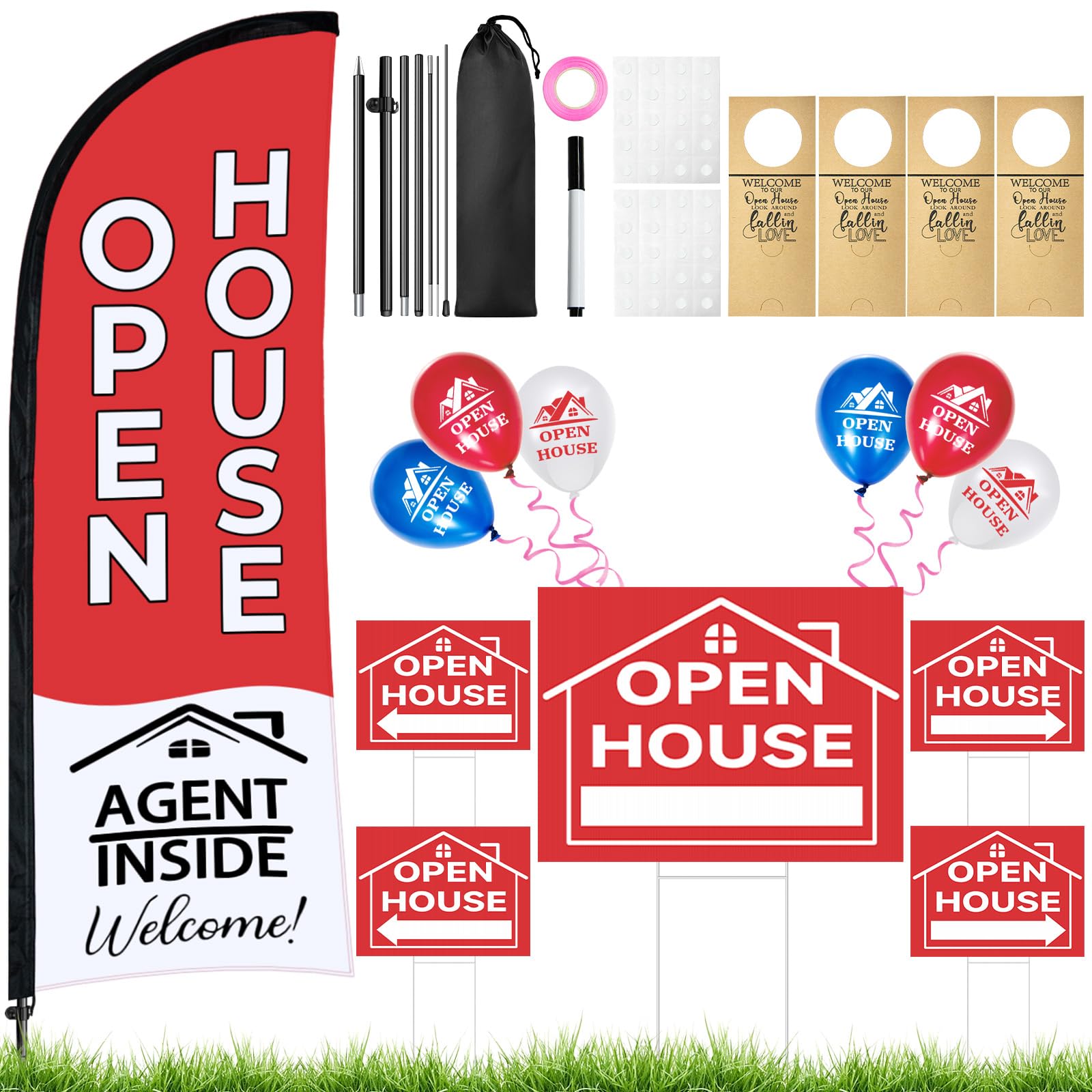 Jsngbse open house flag assembly boosts outdoor visibility