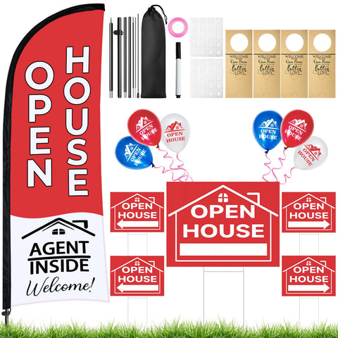 Jsngbse open house flag assembly boosts outdoor visibility