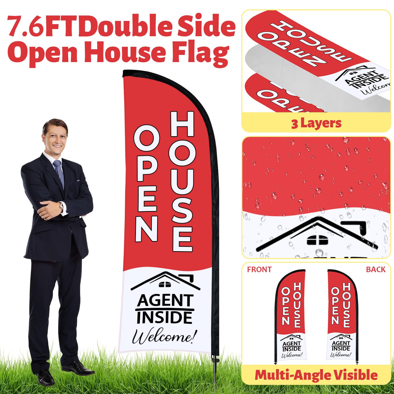 Jsngbse open house signs with stakes improve street-side visibility