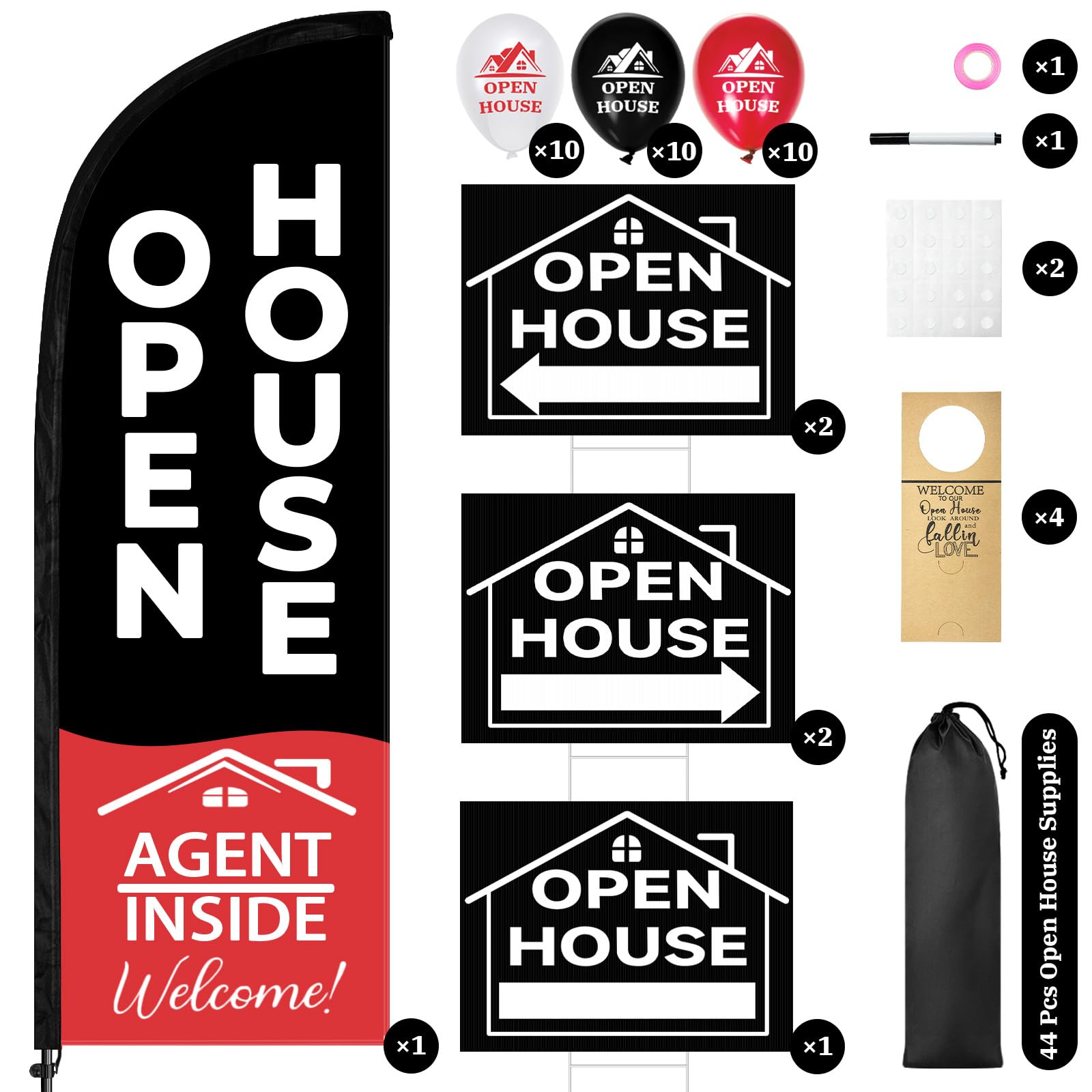 Jsngbse real estate sign stakes double-sided for flexible messaging