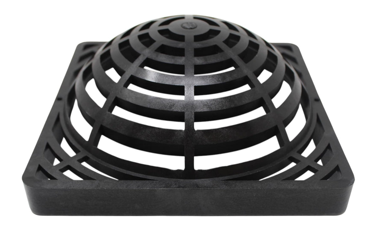 JSP Manufacturing 9inch square dome atrium grate cover top view prevents debris entry.