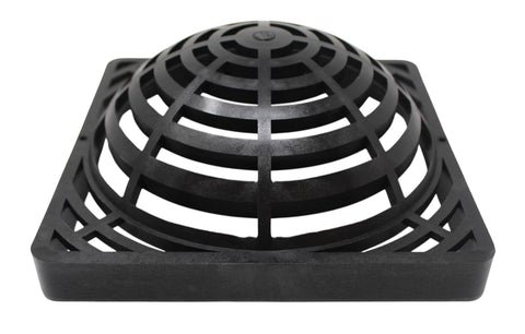 JSP Manufacturing 9inch square dome atrium grate cover top view prevents debris entry.