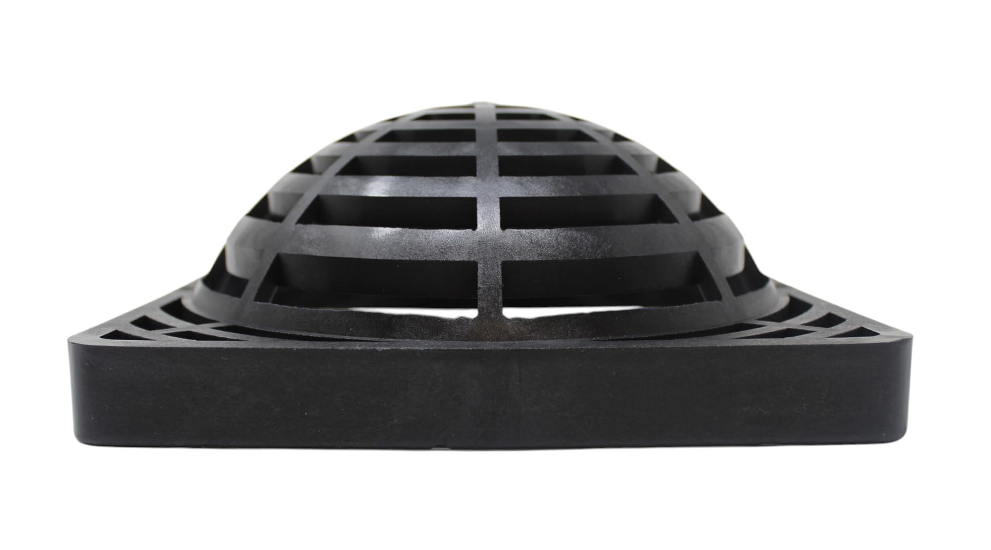 JSP Manufacturing 9inch square dome grate cover black installed.