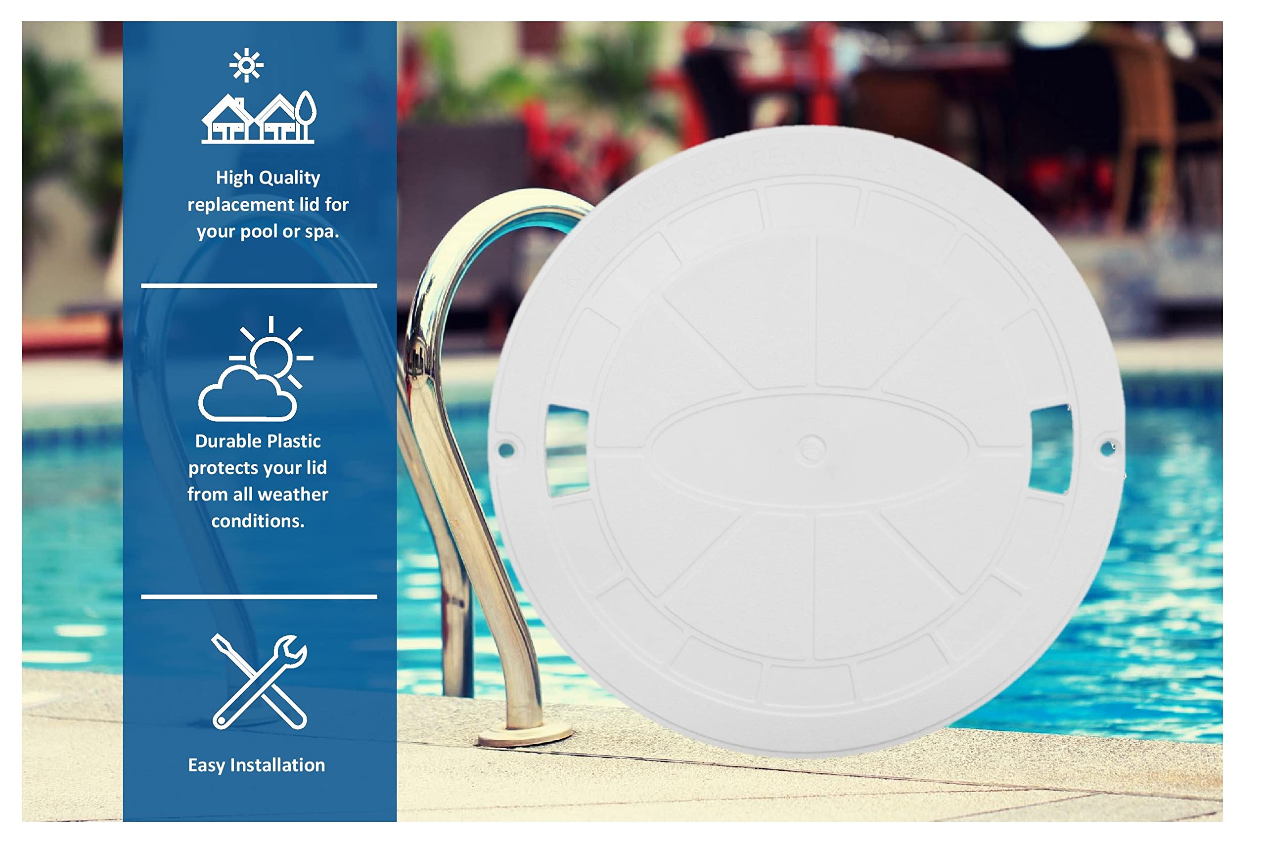JSP Manufacturing skimmer lid close-up with UV protection features