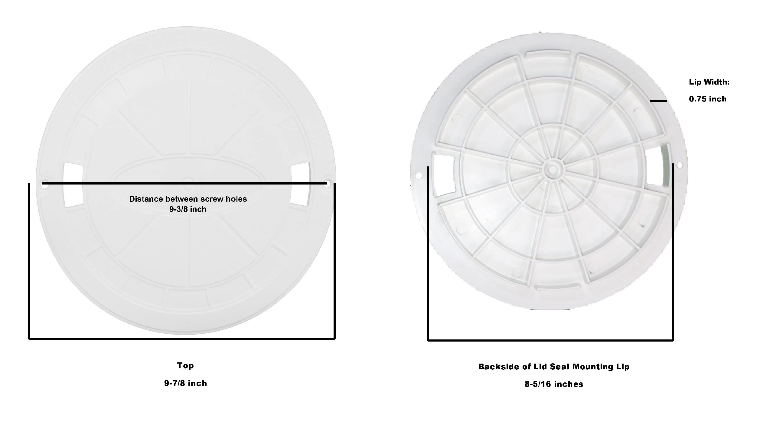 JSP Manufacturing skimmer lid dimension label to verify measurements