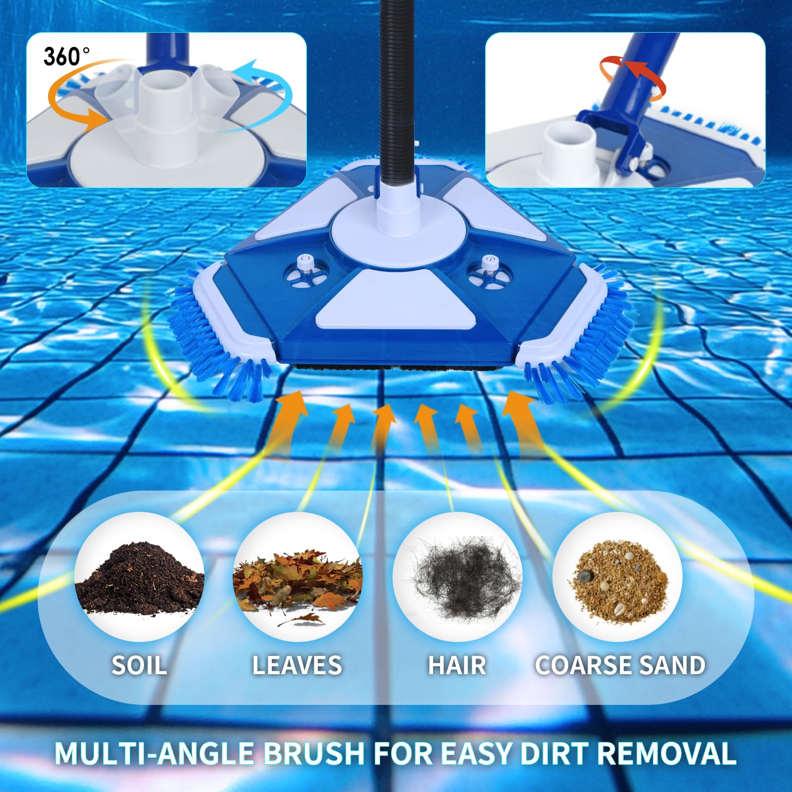 JSPJSP Upgraded Vacuum Head corner brush reaches tight spaces safely
