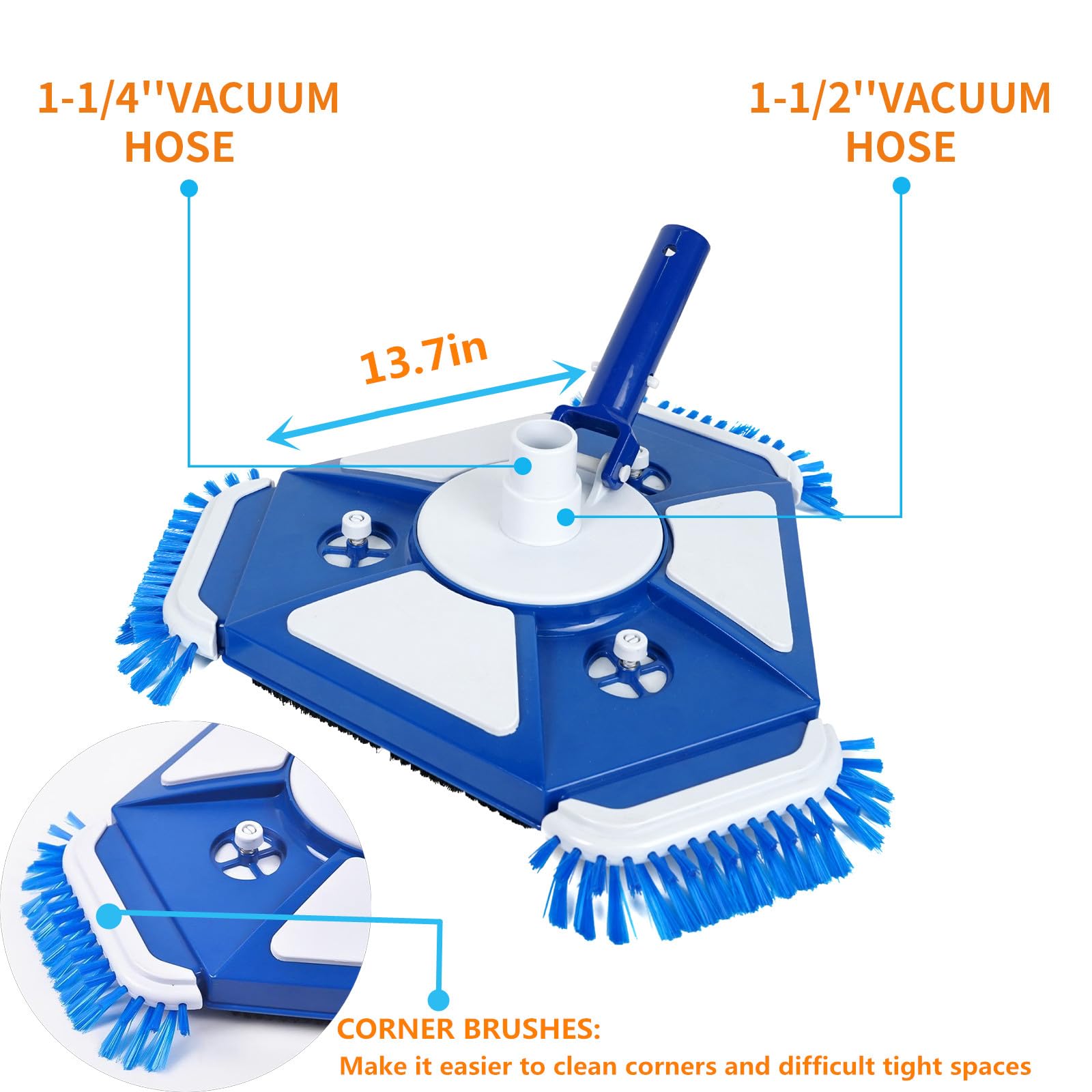 JSPJSP Upgraded Vacuum Head universal hose adapter enables easy setup