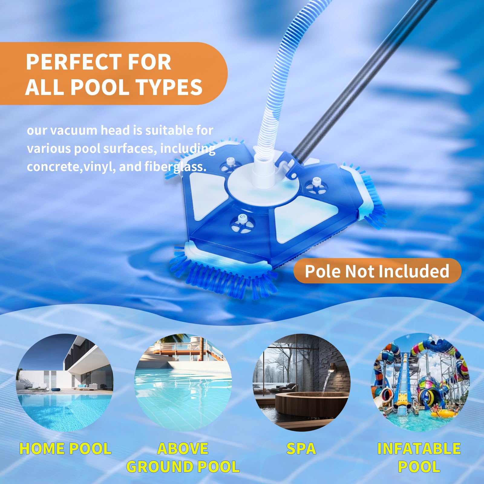 JSPJSP Upgraded Vacuum Head weighted triangular design boosts cleaning efficiency