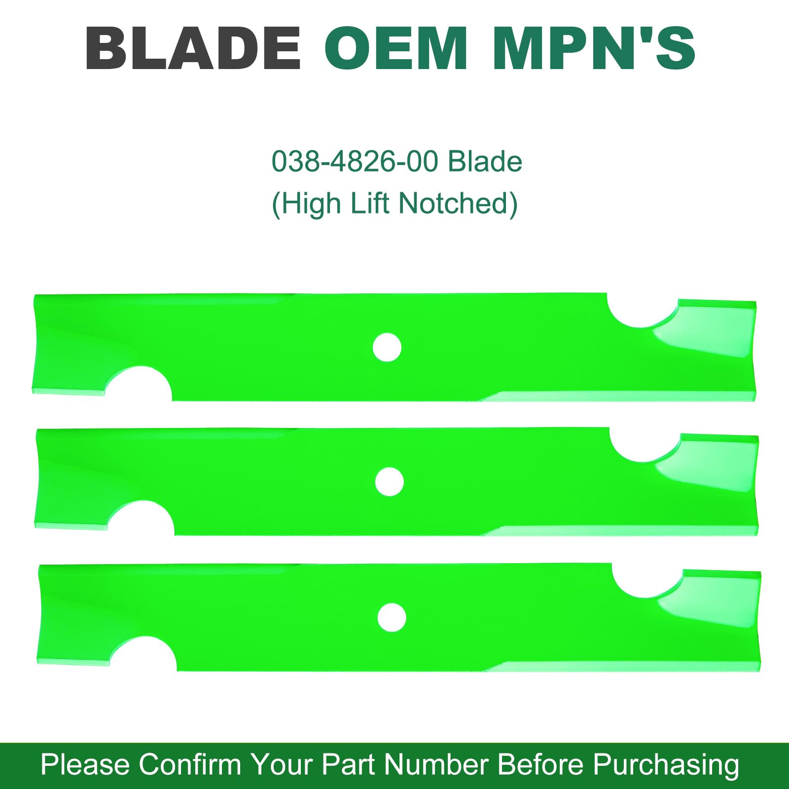 JSXDNWYJ blade set for Bad Boy MZ Magnum with 48-inch deck, OEM replacement fit