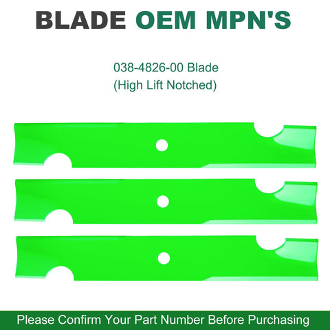 JSXDNWYJ blade set for Bad Boy MZ Magnum with 48-inch deck, OEM replacement fit