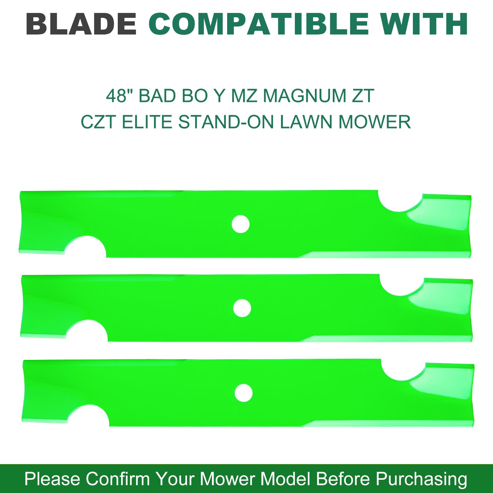 JSXDNWYJ blade set for Bad Boy ZT Elite 48-inch deck, reliable replacement