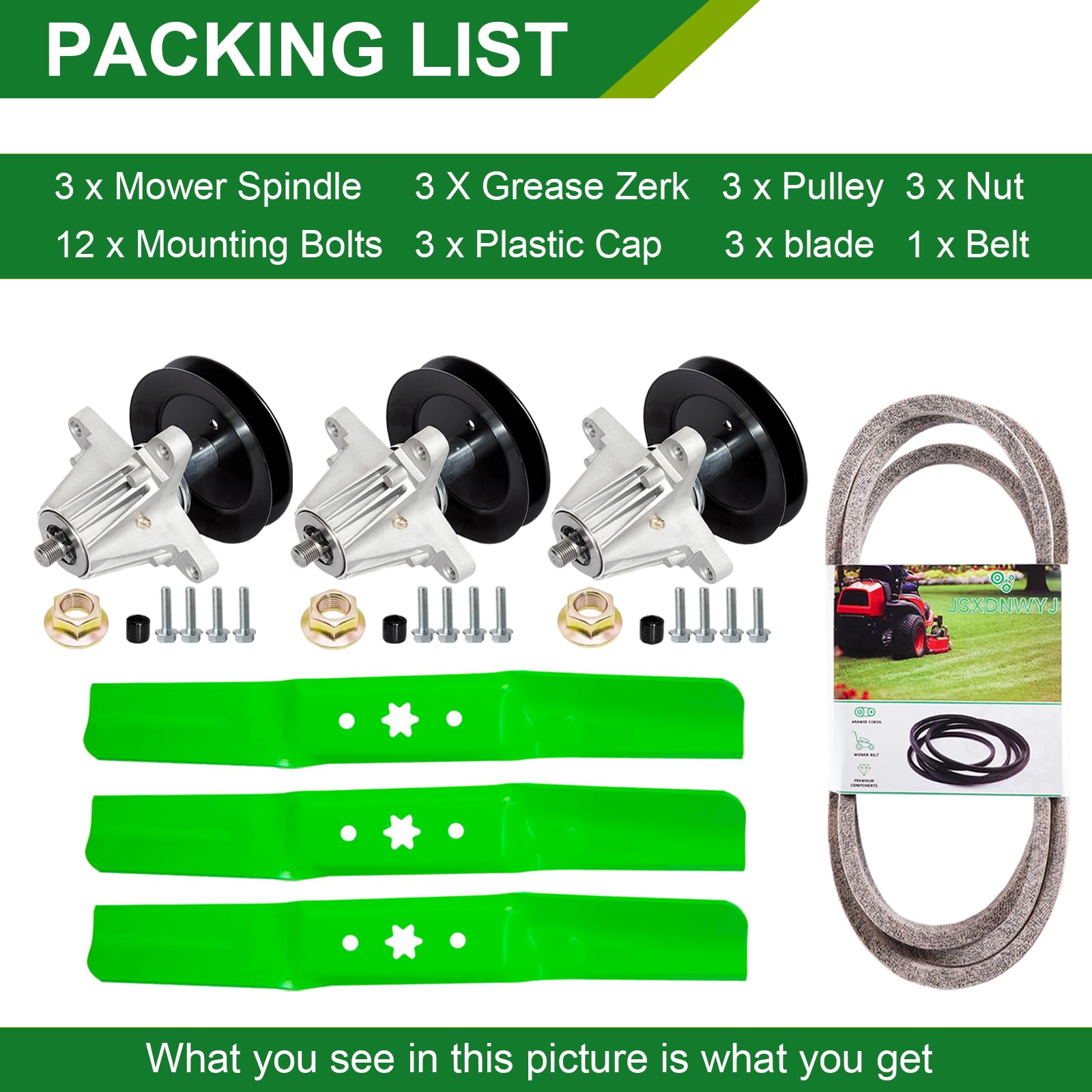 JSXDNWYJ packaging of 54-inch mower deck rebuild kit