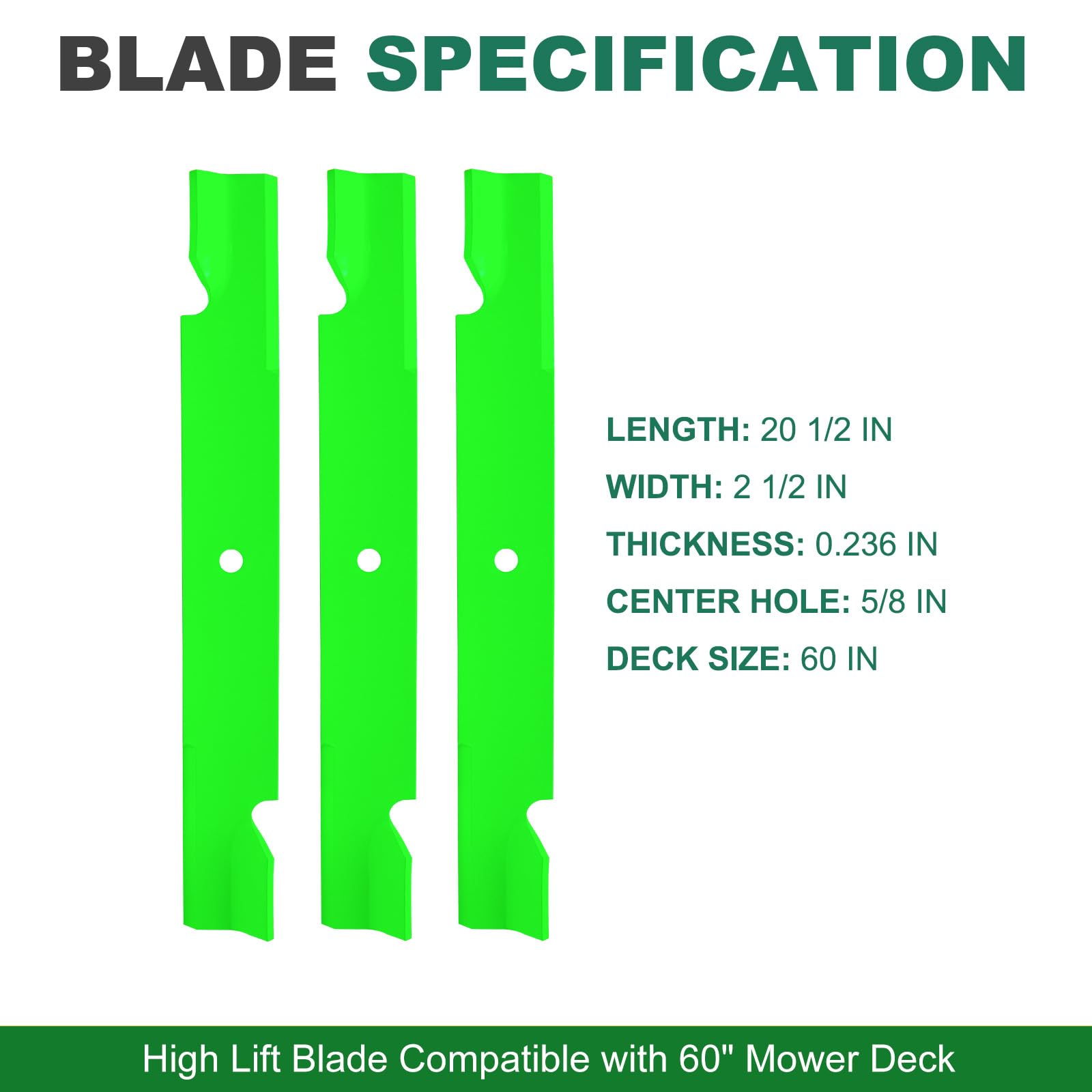 JSXDNWYJ blade for 60-inch deck aligns with Exmark and Toro models