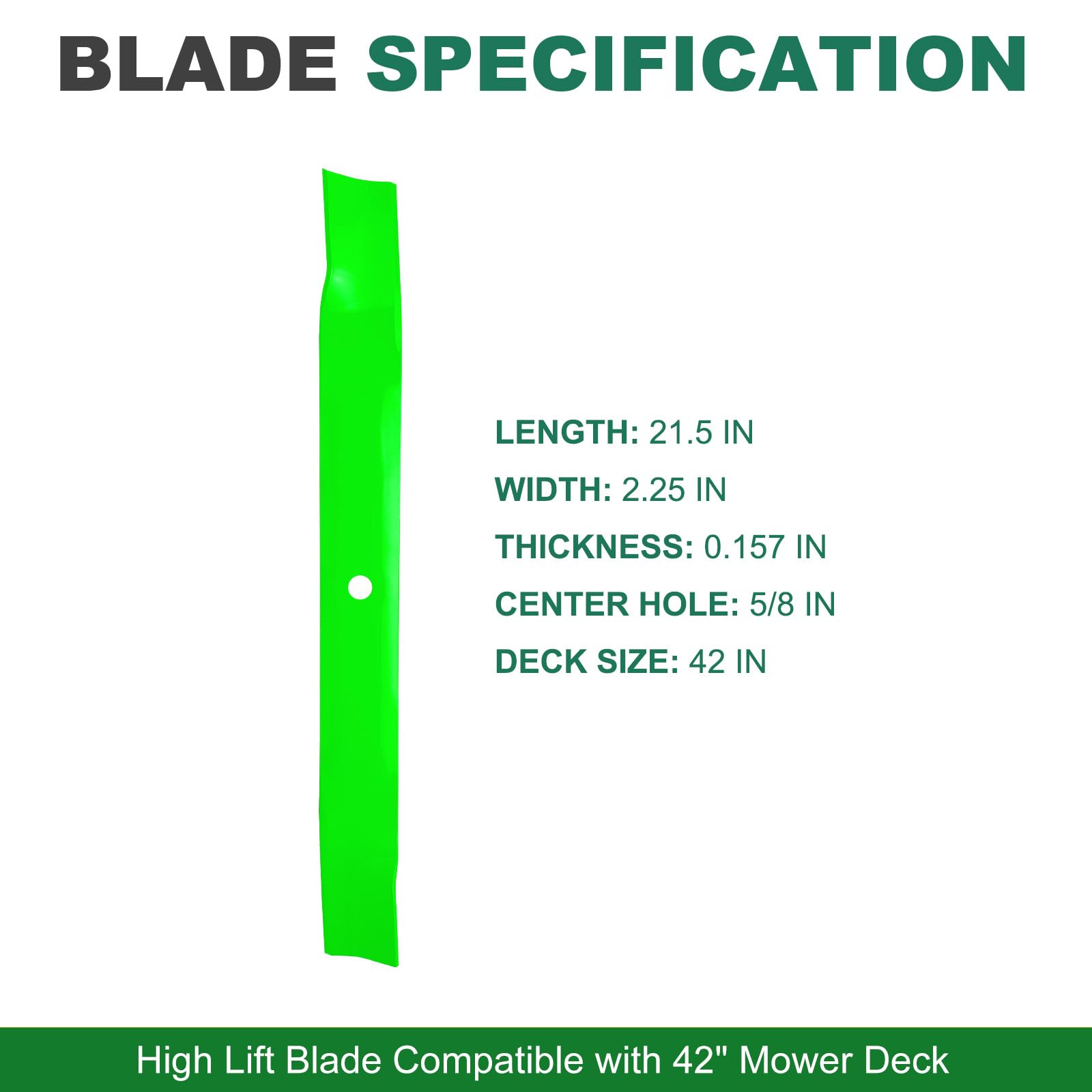 JSXDNWYJ high lift mower blades side view showing cutting edge durability