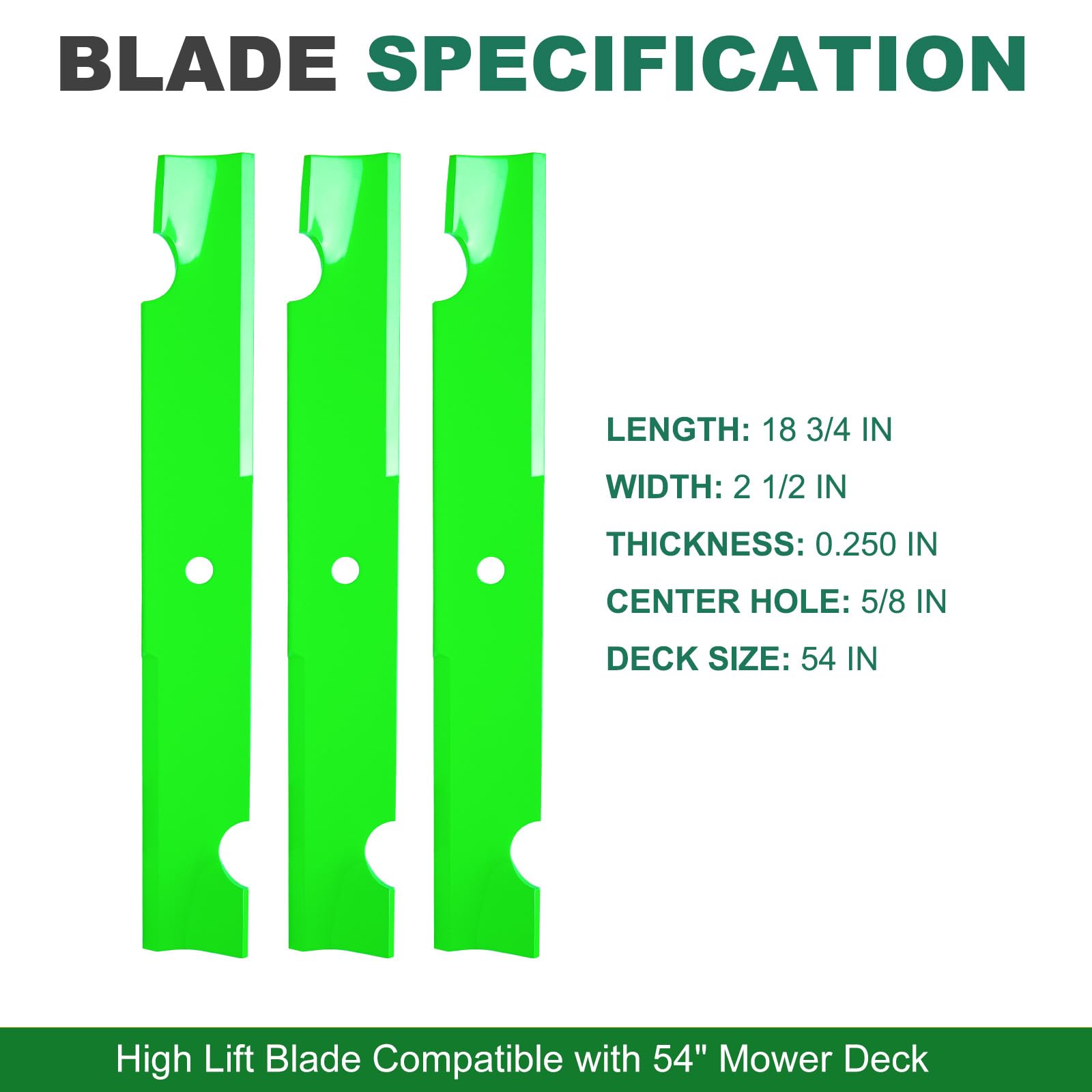 JSXDNWYJ high-lift blades side view for precise cutting performance