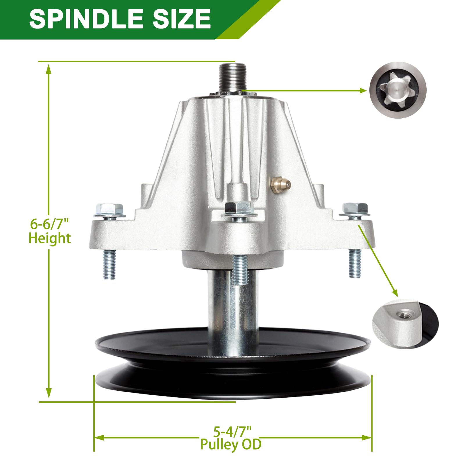 JSXDNWYJ spindle assembly 618-06991 side view highlights compact profile for tight spaces