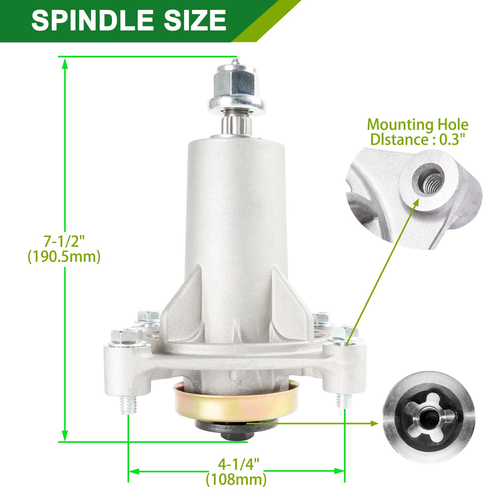 JSXDNWYJ close-up of pulley and spindle showing robust construction for Husqvarna decks