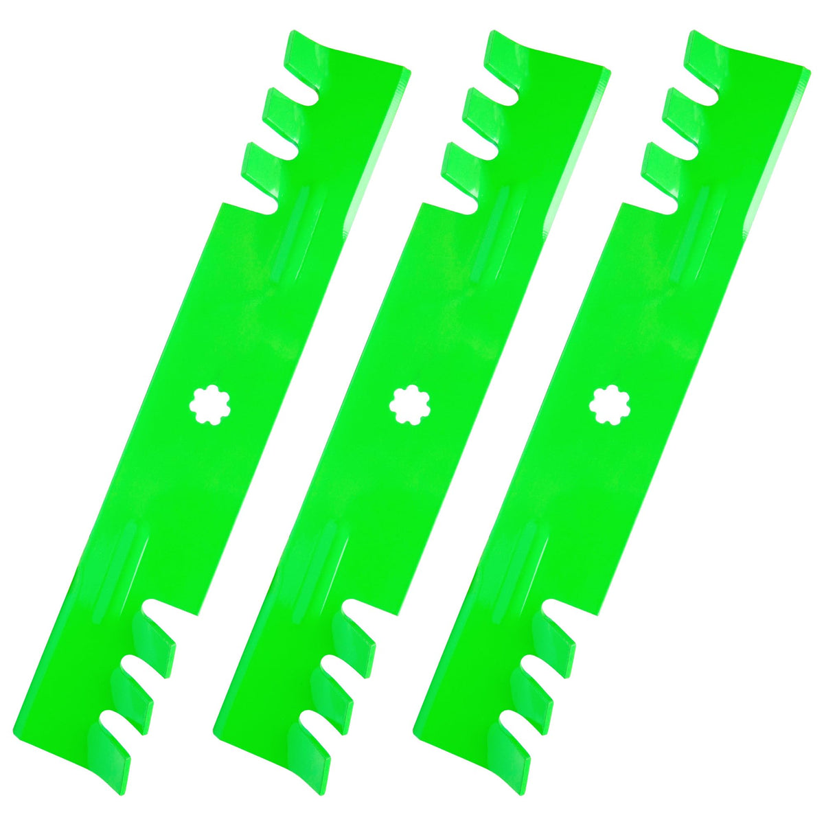 JSXDNWYJ toothed mulching blade close-up for finer mulch and clean cuts