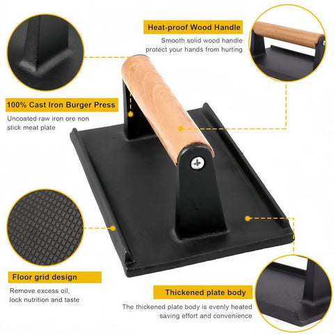 JSY Sun grill-mark press creates professional sear lines on steaks