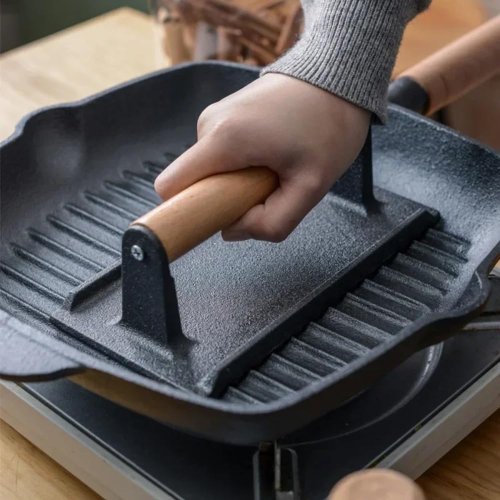 JSY Sun induction-compatible grill press for versatile cooking