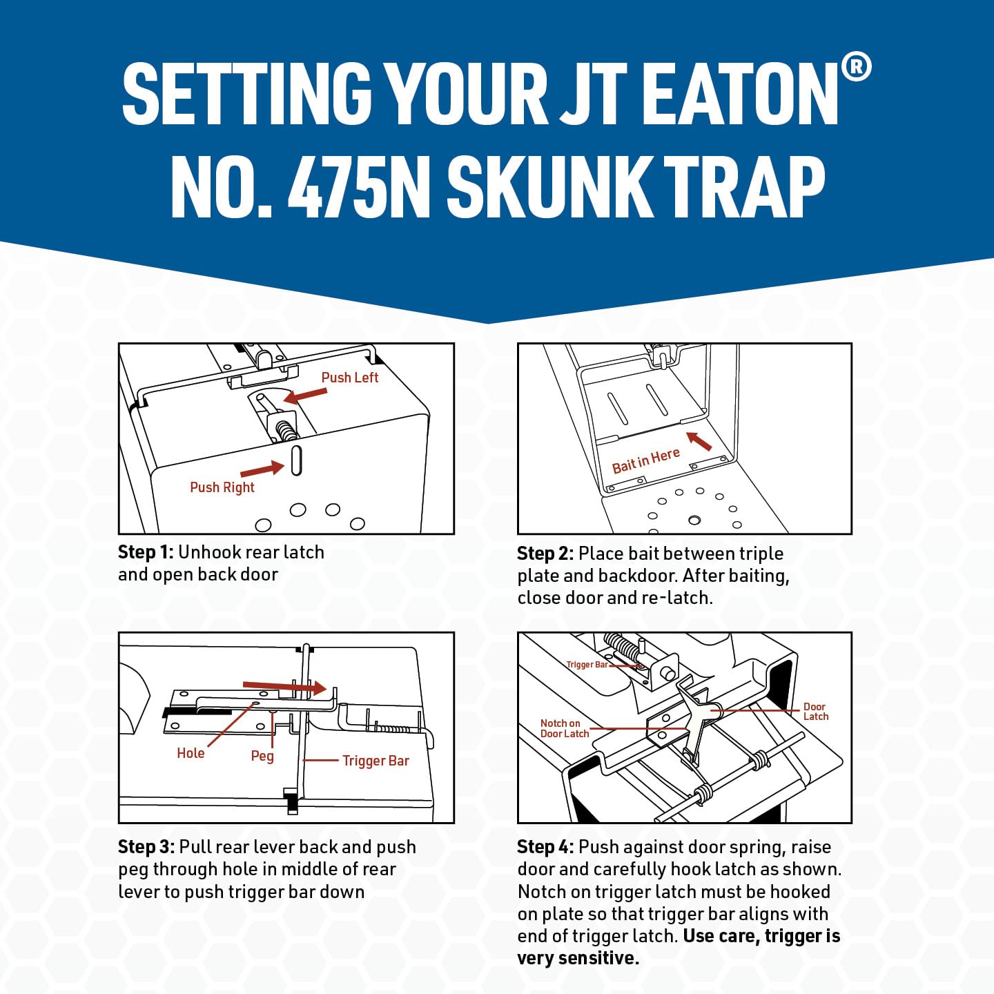 JT Eaton Answer 475N trap side view highlights sturdy construction for lasting use.
