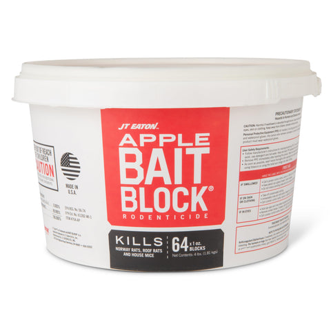 JT Eaton Bait Block Apple Flavor blocks for rodent control in homes.