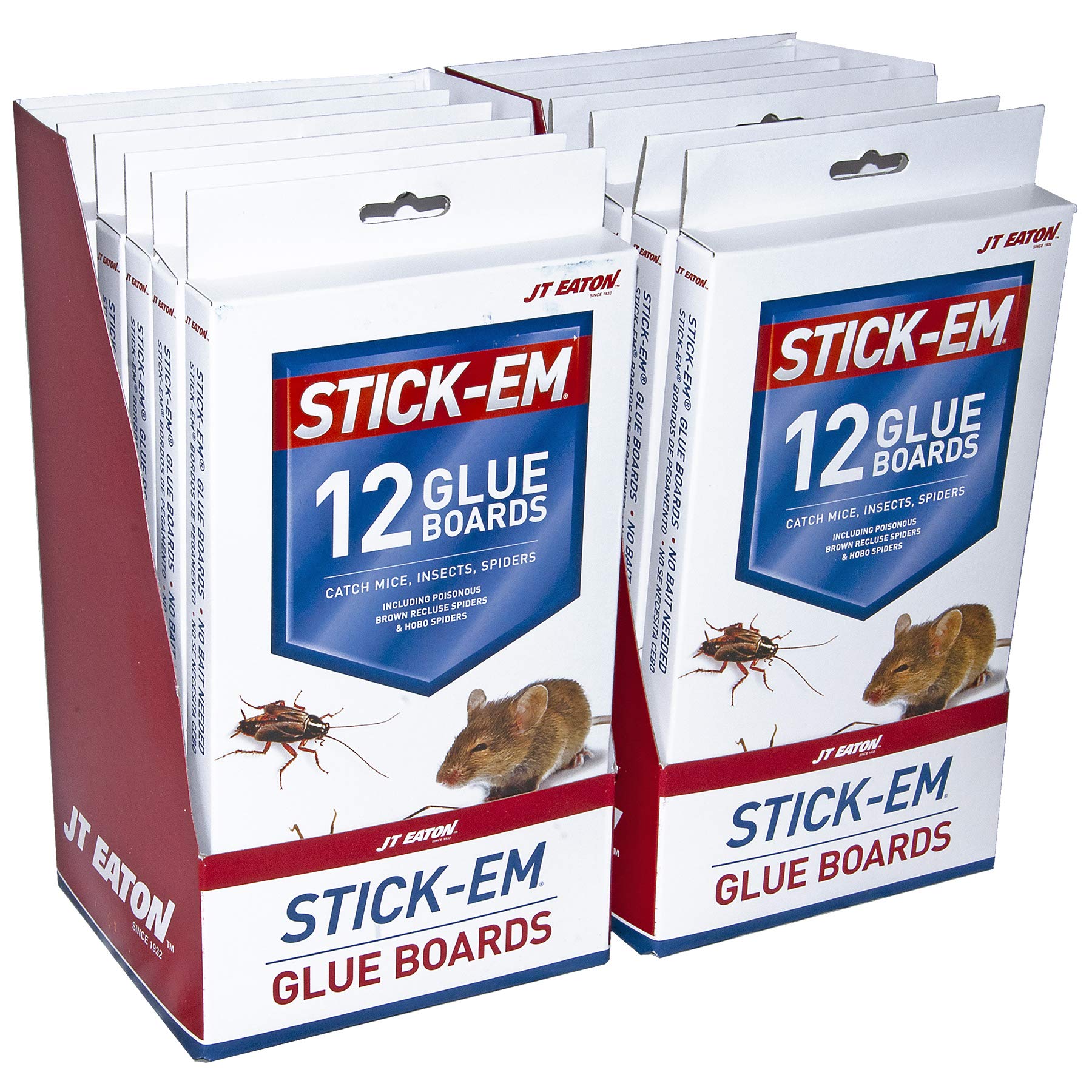 JT Eaton Stick-Em 198-12S front view glue trap shown for interiors