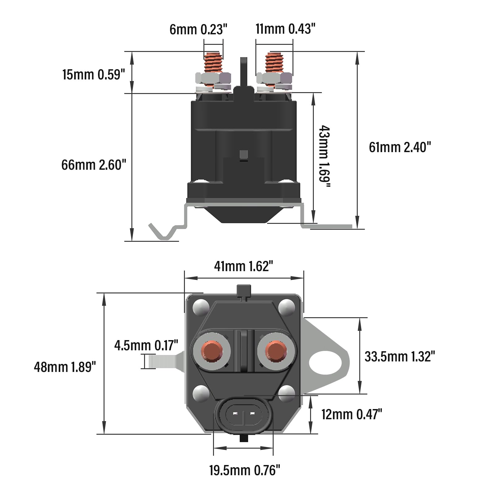 JTAREA 12V two terminals solenoid for simple, direct wiring replacements.