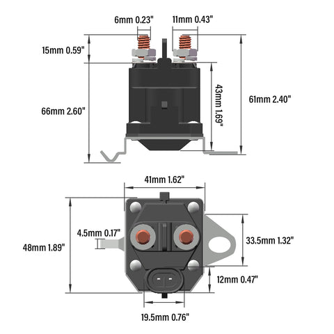 JTAREA 12V two terminals solenoid for simple, direct wiring replacements.