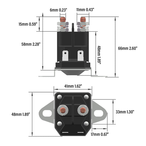 JTAREA four-terminal starter solenoid for straightforward installation